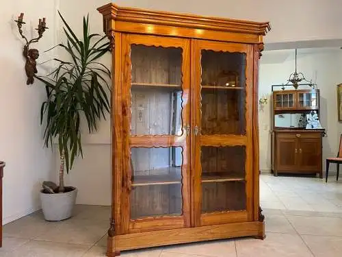 SALE Biedermeier Vitrine Bücherschrank Sammlervitrine Kirschholz A5108