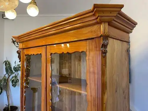 SALE Biedermeier Vitrine Bücherschrank Sammlervitrine Kirschholz A5108