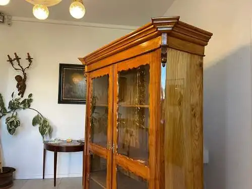 SALE Biedermeier Vitrine Bücherschrank Sammlervitrine Kirschholz A5108