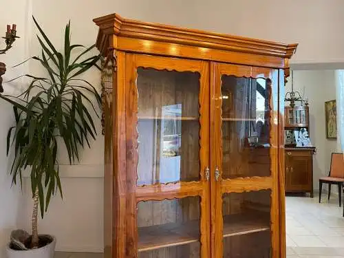 SALE Biedermeier Vitrine Bücherschrank Sammlervitrine Kirschholz A5108