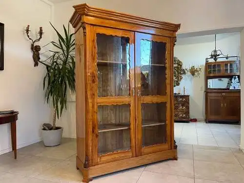 SALE Biedermeier Vitrine Bücherschrank Sammlervitrine Kirschholz A5108