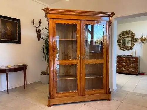 SALE Biedermeier Vitrine Bücherschrank Sammlervitrine Kirschholz A5108