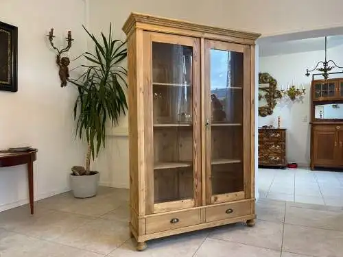 Restaurierte Jugendstil  Vitrine Bauernvitrine Bauernschrank A5094