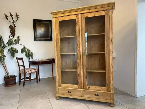 Restaurierte Jugendstil  Vitrine Bauernvitrine Bauernschrank A5094