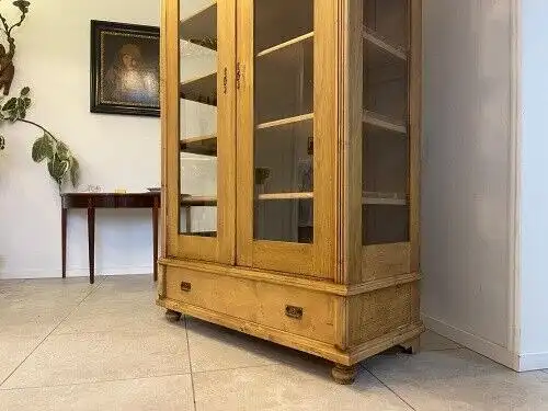 Bäuerliche Vitrine Bauernvitrine Bauernschrank Naturholz Bücherschrank Bauernmöb