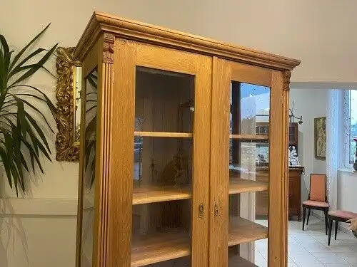 Bäuerliche Vitrine Bauernvitrine Bauernschrank Naturholz Bücherschrank A5129