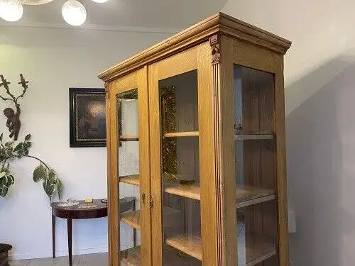 Bäuerliche Vitrine Bauernvitrine Bauernschrank Naturholz Bücherschrank A5129