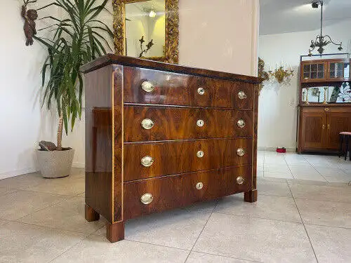 Biedermeier Kommode 4 Ladenkommode Nussholz Antiquität A5155