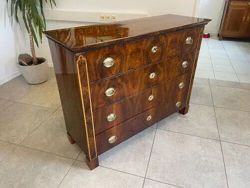 Biedermeier Kommode 4 Ladenkommode Nussholz Antiquität A5155