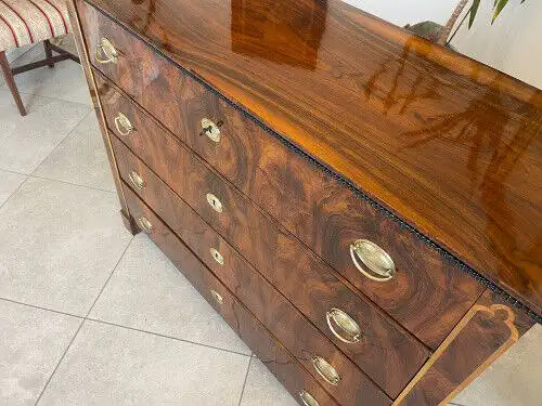 restaurierte Biedermeier Kommode 4 Ladenkommode Nussholz A2443