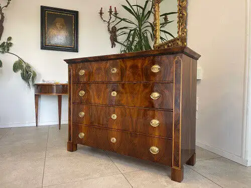 Biedermeier Kommode 4 Ladenkommode Nussholz Antiquität A5155