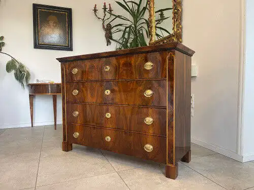 Biedermeier Kommode 4 Ladenkommode Nussholz Antiquität A5155