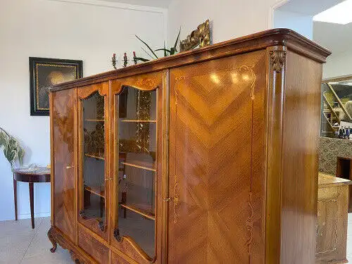 Bücherschrank Barock Barockstil Vitrine Glasschrank A5150