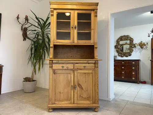 Original Gründerzeit Küchenschrank Vitrinenschrank A4332