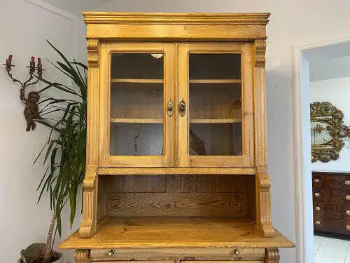 Original Gründerzeit Küchenschrank Vitrinenschrank A4332