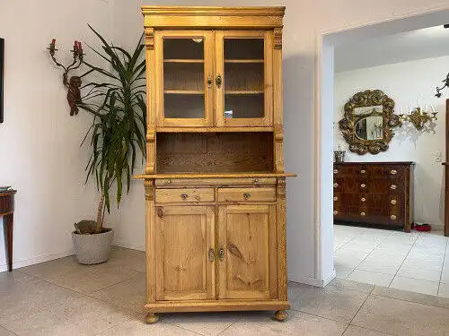 Original Gründerzeit Küchenschrank Vitrinenschrank A4332