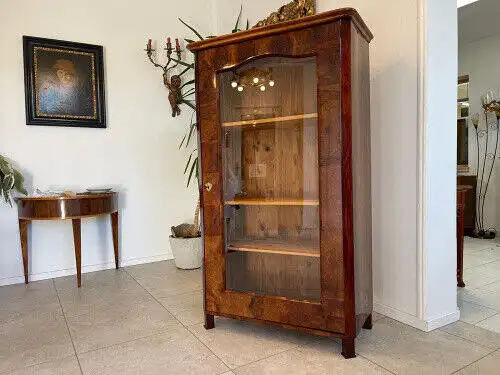 restaurierte Biedermeier Vitrine Bücherschrank Glasschrank E1204