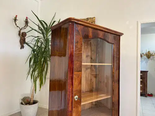 restaurierte Biedermeier Vitrine Bücherschrank Glasschrank E1204