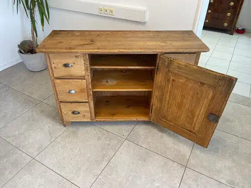 bäuerliche Anrichte Sideboard Kommode Naturholz E1425