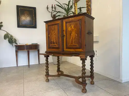 Originaler Barock Sekretär Barschrank Stollenschrank Antiquität E1005