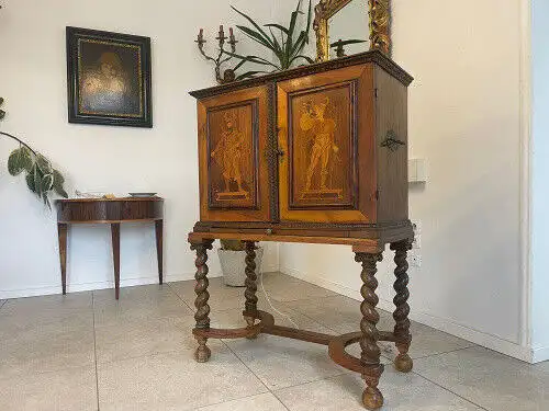 Originaler Barock Sekretär Barschrank Stollenschrank Antiquität E1005