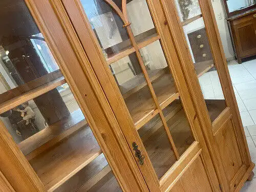 Bäuerlicher Vitrinenschrank Bücherschrank Bauernschrank A4984