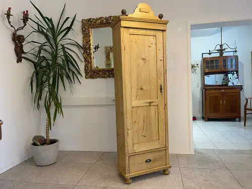 Originaler Bauernschrank Jugendstil Naturholzschrank E1020