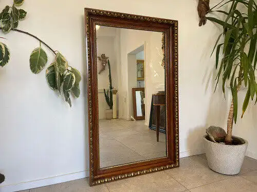 Biedermeier Spiegel Wandspiegel Original Nussholz Furniert E1011