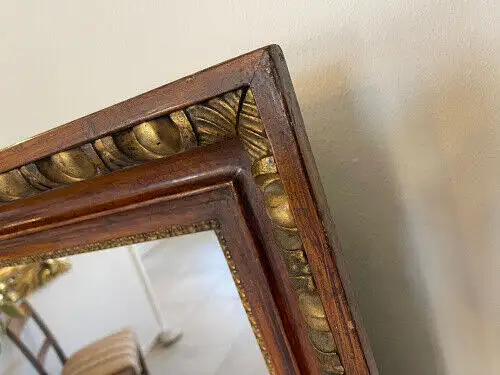 Biedermeier Spiegel Wandspiegel Original Nussholz Furniert E1011