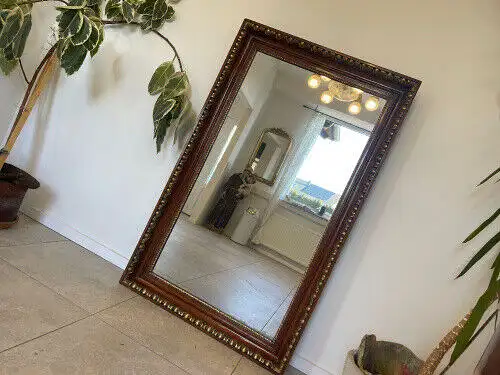 Biedermeier Spiegel Wandspiegel Original Nussholz Furniert E1011