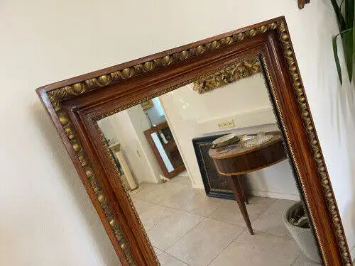 Biedermeier Spiegel Wandspiegel Original Nussholz Furniert E1011