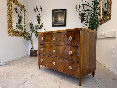 Restaurierte Biedermeier Kommode 3 Ladenkommode Nussholz G1064