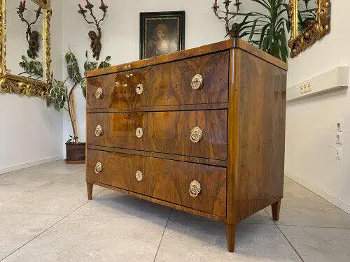 restaurierte Biedermeier Kommode 3 Ladenkommode Nussholz G1064