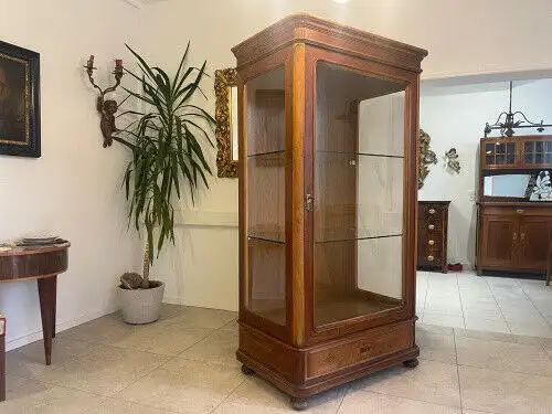 SALE Biedermeier Vitrine Bücherschrank Sammlervitrine, Nussholz G1055