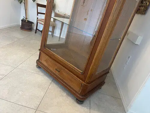 SALE Biedermeier Vitrine Bücherschrank Sammlervitrine, Nussholz G1055