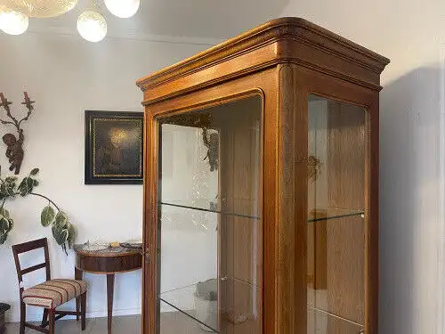 SALE Biedermeier Vitrine Bücherschrank Sammlervitrine, Nussholz G1055