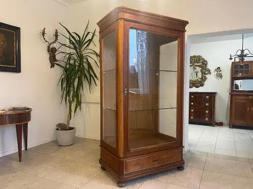 SALE Biedermeier Vitrine Bücherschrank Sammlervitrine, Nussholz G1055