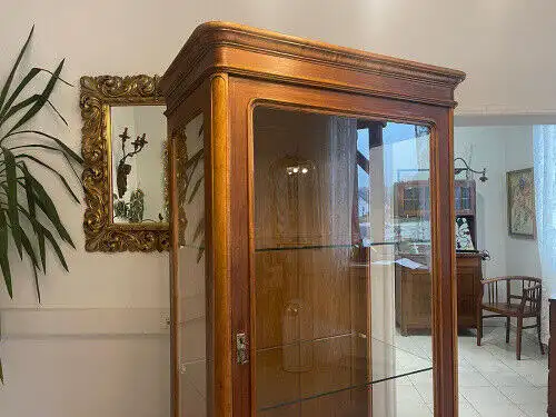 SALE Biedermeier Vitrine Bücherschrank Sammlervitrine, Nussholz G1055