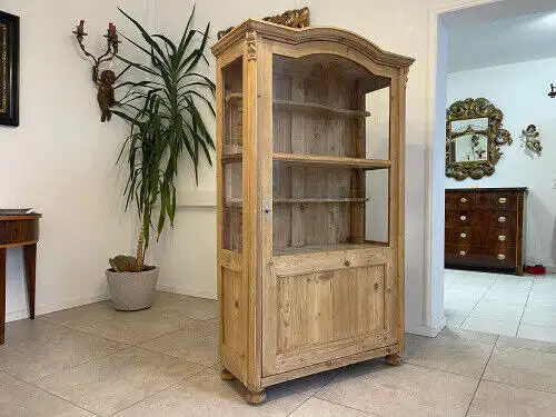 Restaurierte Gründerzeit Bauernvitrine Bauernschrank antik  G1059