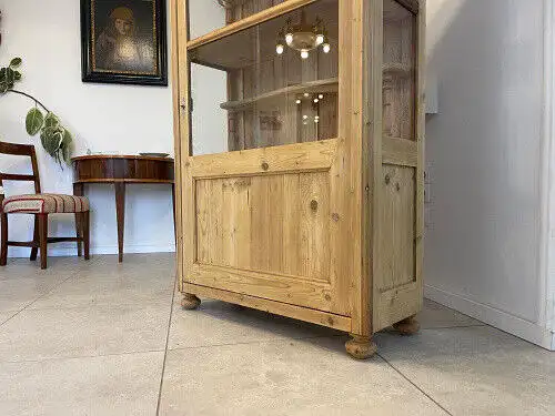 Restaurierte Gründerzeit Bauernvitrine Bauernschrank antik  G1059