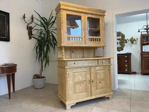 Original Gründerzeit Küchenschrank Vitrinenschrank G1047