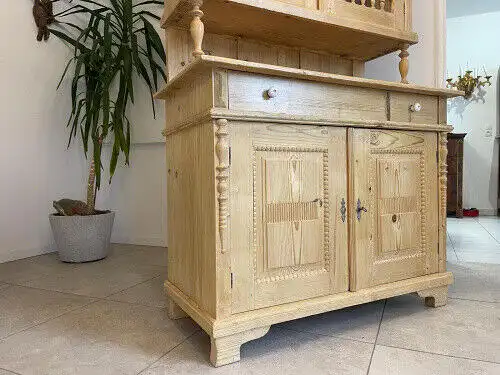 Original Gründerzeit Küchenschrank Vitrinenschrank G1047
