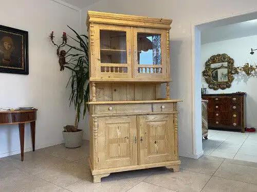 Original Gründerzeit Küchenschrank Vitrinenschrank G1047
