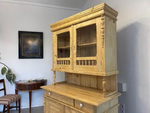 Original Gründerzeit Küchenschrank Vitrinenschrank G1047
