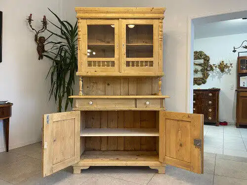 Original Gründerzeit Küchenschrank Vitrinenschrank G1047