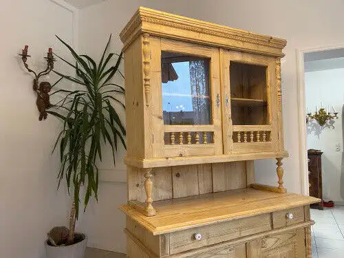 Original Gründerzeit Küchenschrank Vitrinenschrank G1047