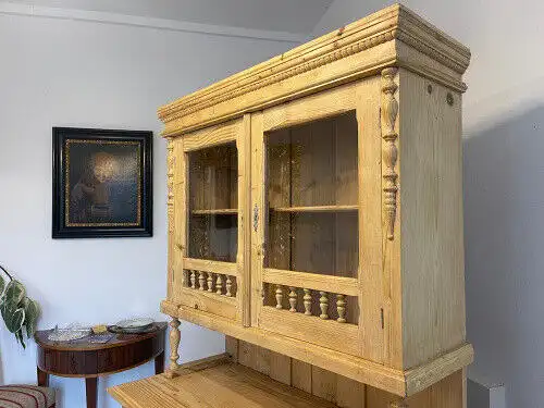 Original Gründerzeit Küchenschrank Vitrinenschrank G1047