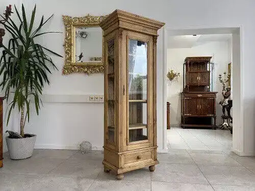 Bäuerliche Vitrine Bauernvitrine Bauernschrank Naturholz Bücherschrank A4130