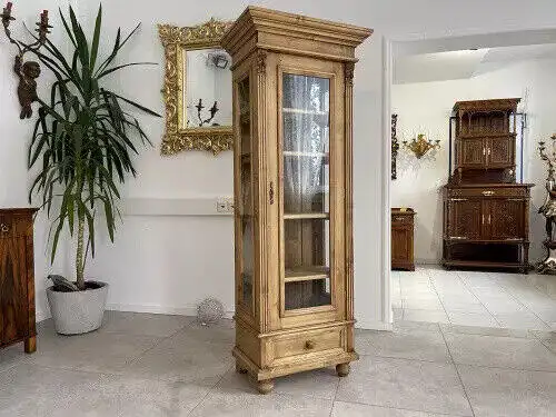 Bäuerliche Vitrine Bauernvitrine Bauernschrank Naturholz Bücherschrank A4130