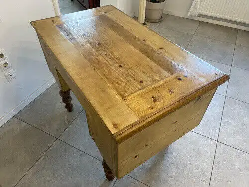 Bäuerlicher Gründerzeit Schreibtisch Sekretär Naturholz G1085